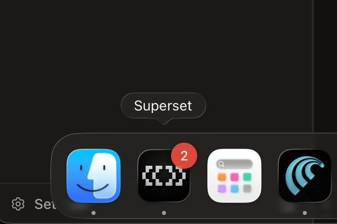 Paradev dock icon showing an attention badge for workspaces that need you