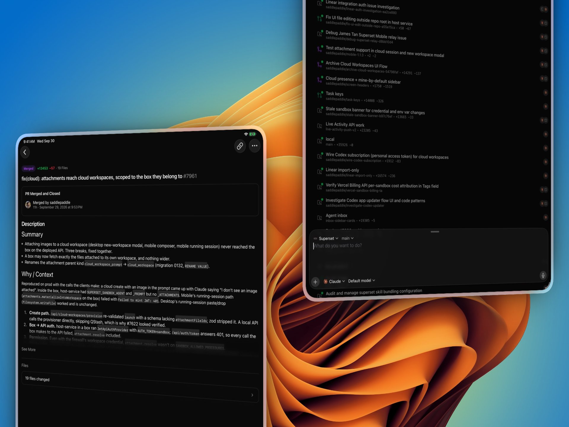 iPad preview, live Linear tasks, and plugin mentions