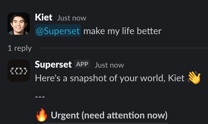 Paradev Slack bot spinning up a workspace and reporting back in-thread