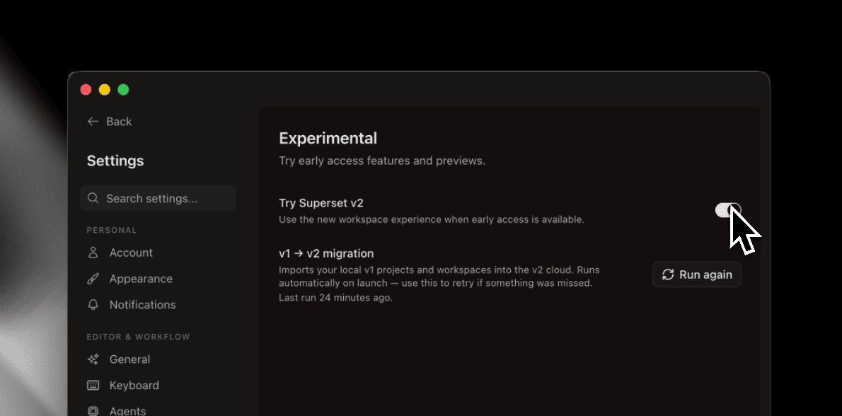 Settings → Experimental: Try Paradev v2 toggle and v1 → v2 migration
